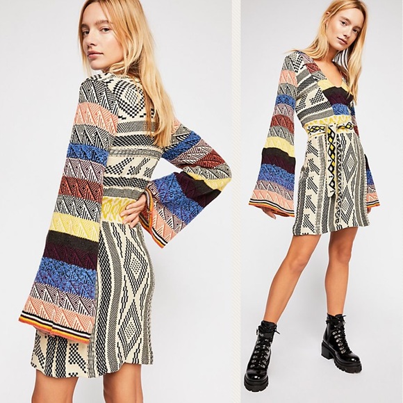 Free People Dresses & Skirts - NWOT Free People Patchwork Sweater Dress